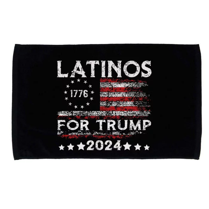 Latinos For Trump 2024 Funny Election Usa Flag Microfiber Hand Towel