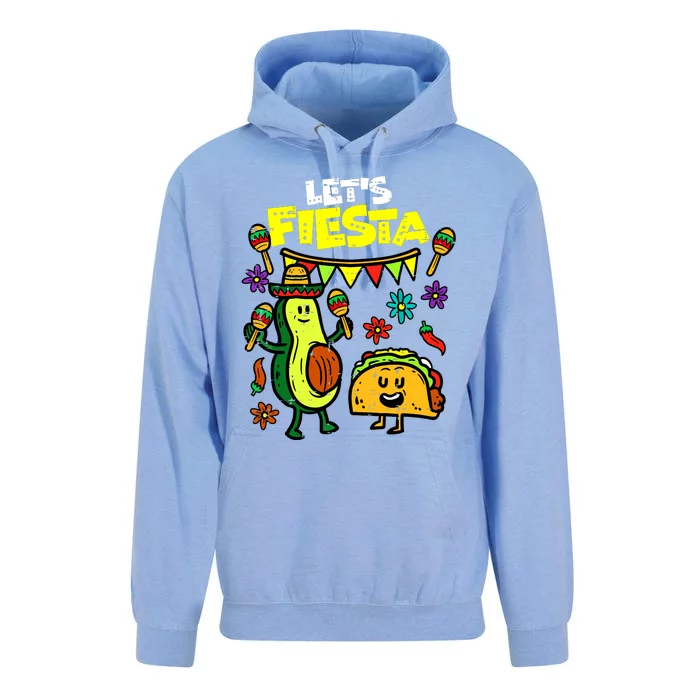 Lets Fiesta Taco Avocado Funny Cinco De Mayo Mexican Party Unisex Surf Hoodie