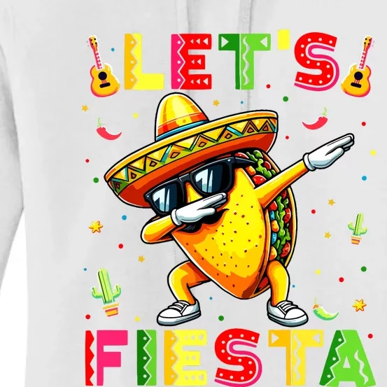 Lets Fiesta Taco Cinco De Mayo Boy Mexican Party Women's Pullover Hoodie