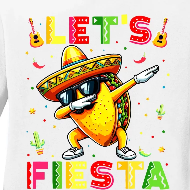 Lets Fiesta Taco Cinco De Mayo Boy Mexican Party Ladies Long Sleeve Shirt