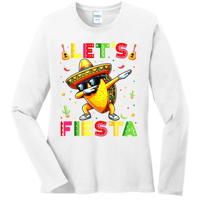 Lets Fiesta Taco Cinco De Mayo Boy Mexican Party Ladies Long Sleeve Shirt