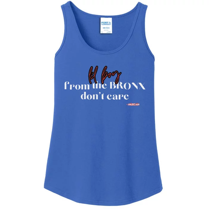 Lil From The Bronx DonT Care Fun Funny Cute Fire Red Ladies Essential Tank