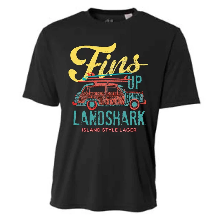 LANDSHARK FINS UP WOODY Cooling Performance Crew T-Shirt