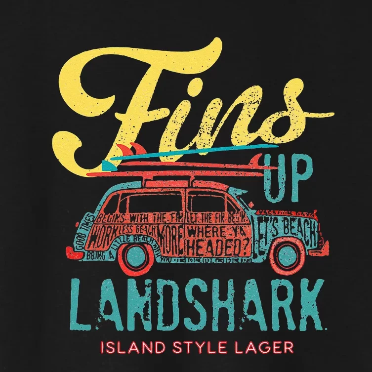 LANDSHARK FINS UP WOODY Women's Crop Top Tee