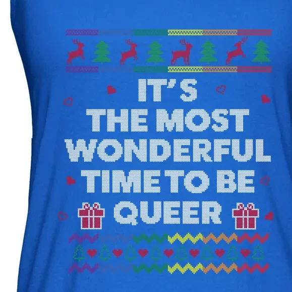 Lgbt Funny Ugly Christmas Style Queer Gay Lesbian Great Gift Ladies Essential Flowy Tank