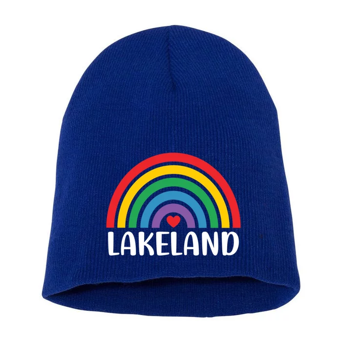 Lakeland Florida Usa Travel I Love Lakeland Meaningful Gift Short Acrylic Beanie