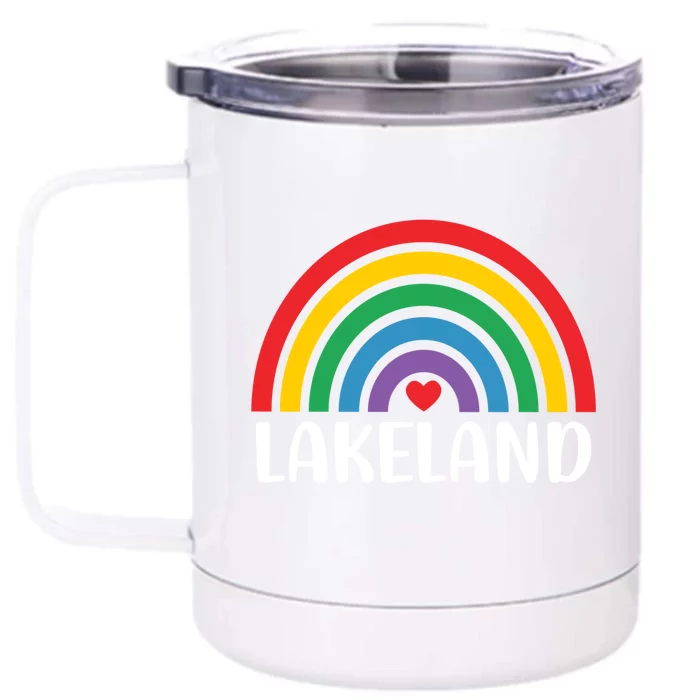 Lakeland Florida Usa Travel I Love Lakeland Meaningful Gift Front & Back 12oz Stainless Steel Tumbler Cup