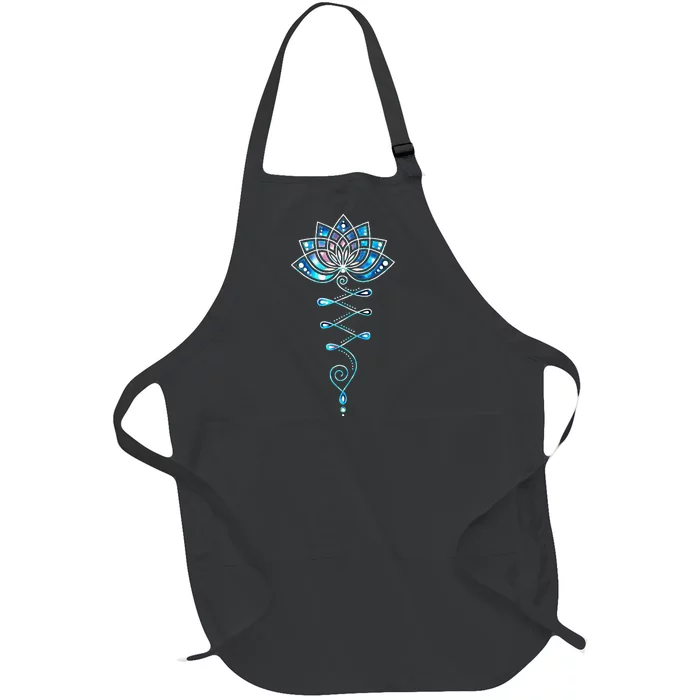 Lotus Flower Unalome Yoga Meditation Awareness Zen Full-Length Apron With Pocket