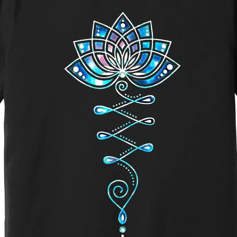 Lotus Flower Unalome Yoga Meditation Awareness Zen Premium T-Shirt