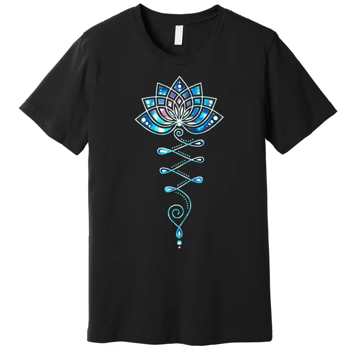 Lotus Flower Unalome Yoga Meditation Awareness Zen Premium T-Shirt