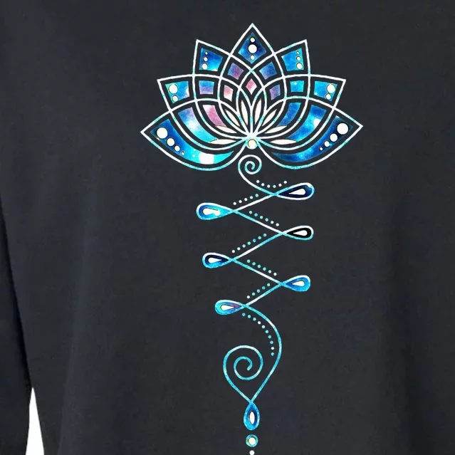 Lotus Flower Unalome Yoga Meditation Awareness Zen Cropped Pullover Crew