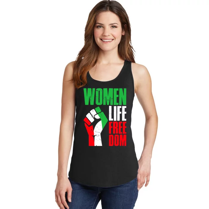 Life Freedom Vintage Iranian Distressed Free Iran Ladies Essential Tank