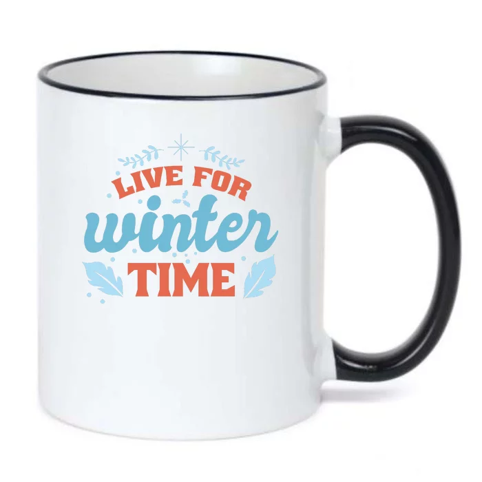 Live For Winter Time Black Color Changing Mug