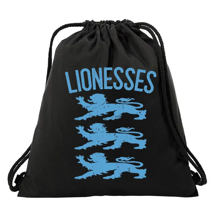 Lionesses For Women Retro England Drawstring Bag