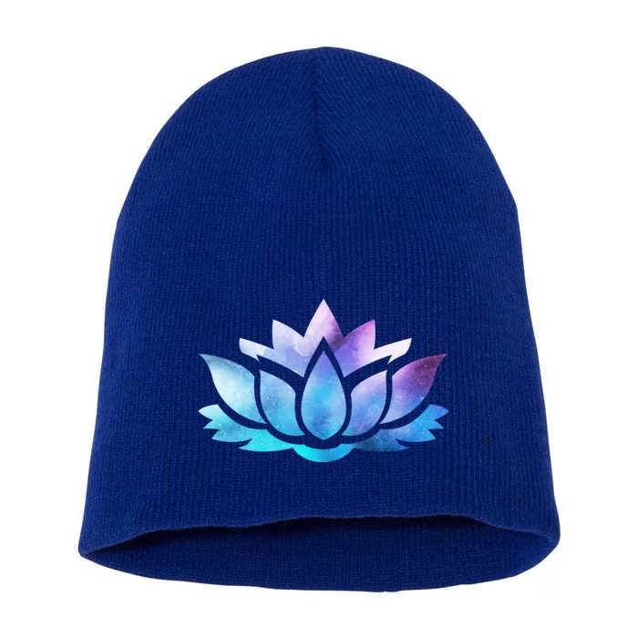 Lotus Flower Yoga Spiritual Dreamy Colorful Meaningful Gift Short Acrylic Beanie