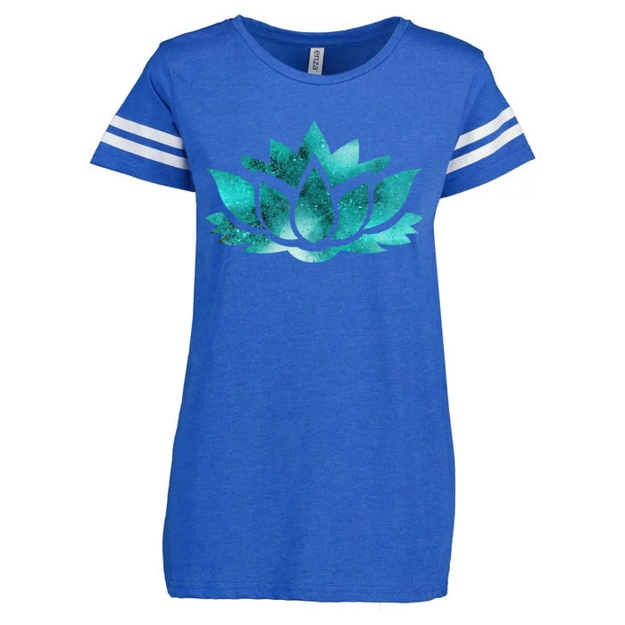 Lotus Flower Yoga Spiritual Dreamy Teal Colorful Gift Enza Ladies Jersey Football T-Shirt