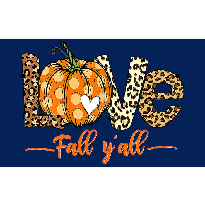 Love Fall Y'All Leopard Pumpkin Fall Bumper Sticker