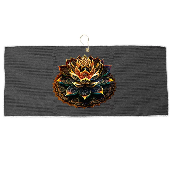 Lotus Flower Yoga Zen Bohemian Namaste Meditation Large Microfiber Waffle Golf Towel