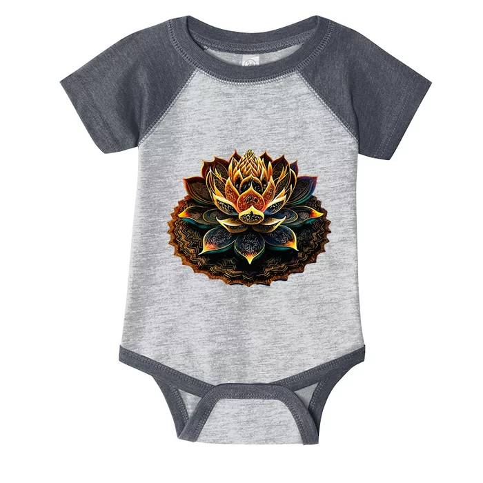 Lotus Flower Yoga Zen Bohemian Namaste Meditation Infant Baby Jersey Bodysuit