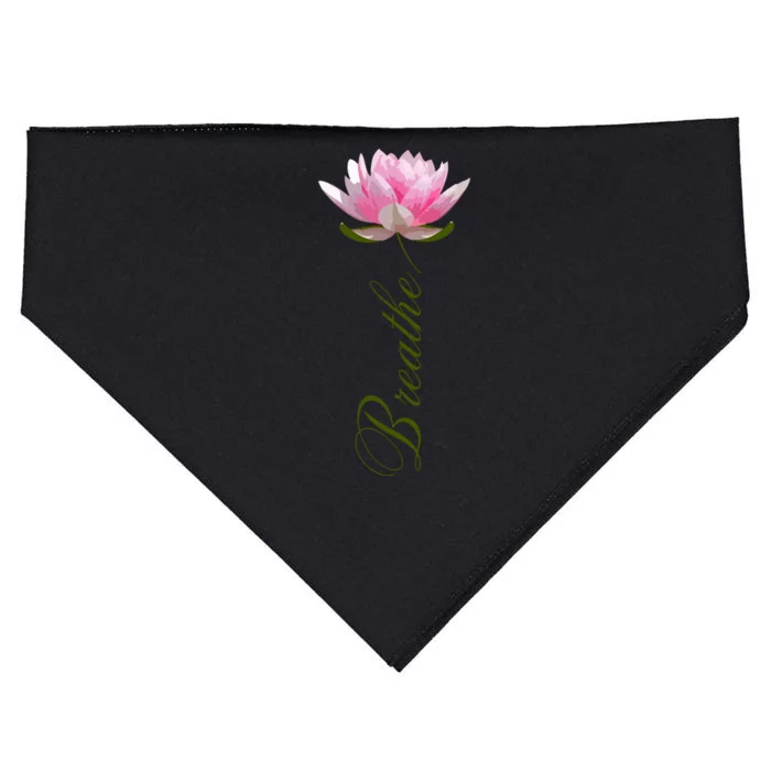 Lotus Flower Yoga Breathe Meditation Gift Peace Love USA-Made Doggie Bandana