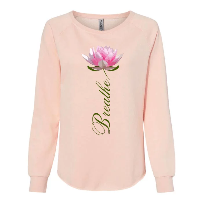 Lotus Flower Yoga Breathe Meditation Gift Peace Love Womens California Wash Sweatshirt