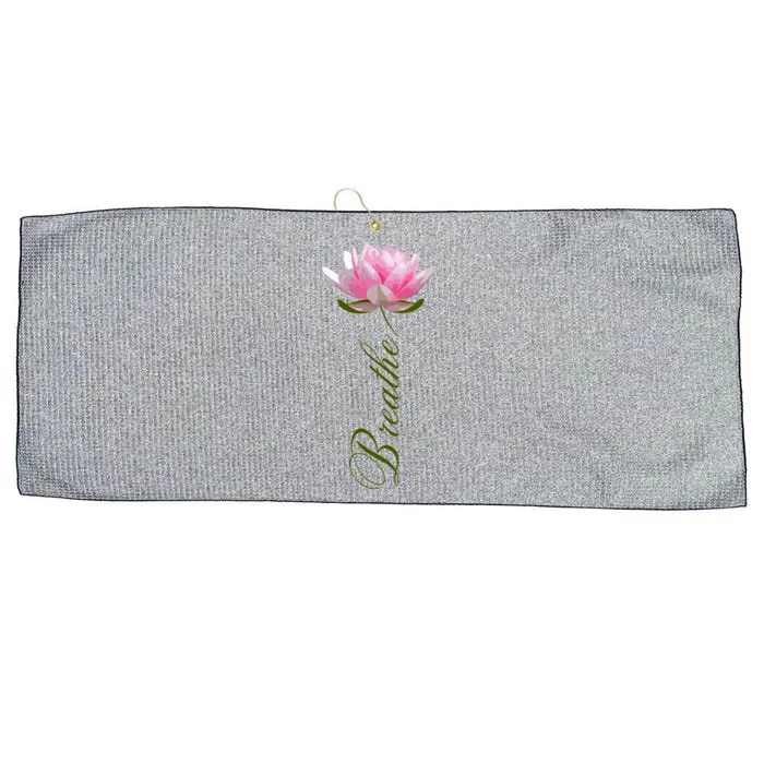 Lotus Flower Yoga Breathe Meditation Gift Peace Love Large Microfiber Waffle Golf Towel