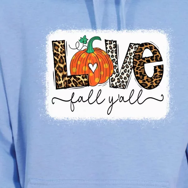 Love Fall Yall Autumn Season Leopard Print Pumpkin Plaid Cute Gift Unisex Surf Hoodie