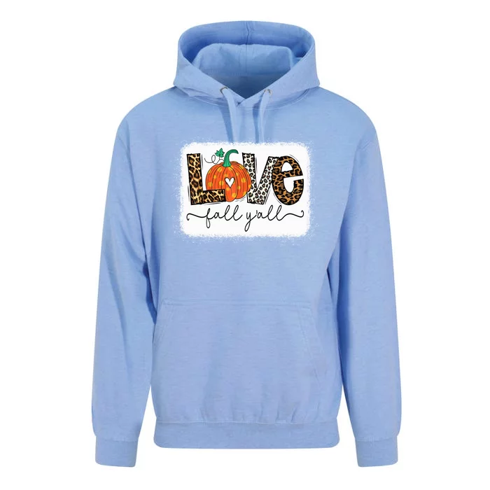 Love Fall Yall Autumn Season Leopard Print Pumpkin Plaid Cute Gift Unisex Surf Hoodie