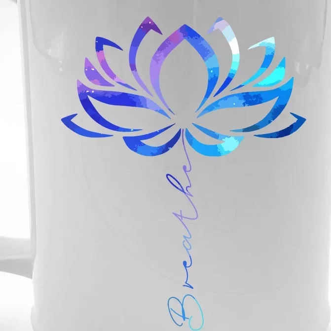 Lotus Flower Yoga Breathe Meditation Gift Peace Love Front & Back Beer Stein