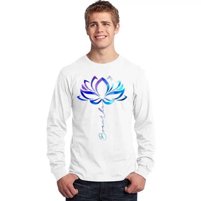 Lotus Flower Yoga Breathe Meditation Gift Peace Love Tall Long Sleeve T-Shirt