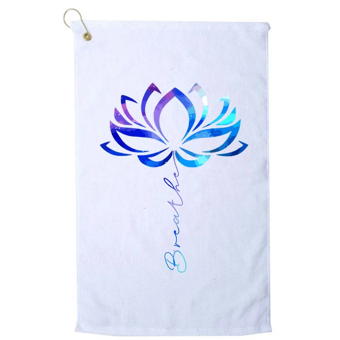 Lotus Flower Yoga Breathe Meditation Gift Peace Love Platinum Collection Golf Towel