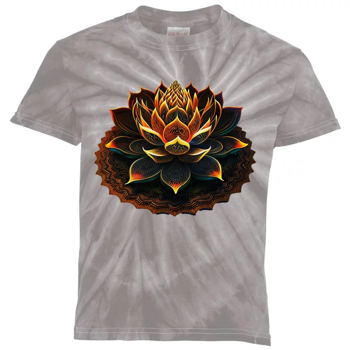 Lotus Flower Yoga Zen Bohemian Namaste Meditation Kids Tie-Dye T-Shirt