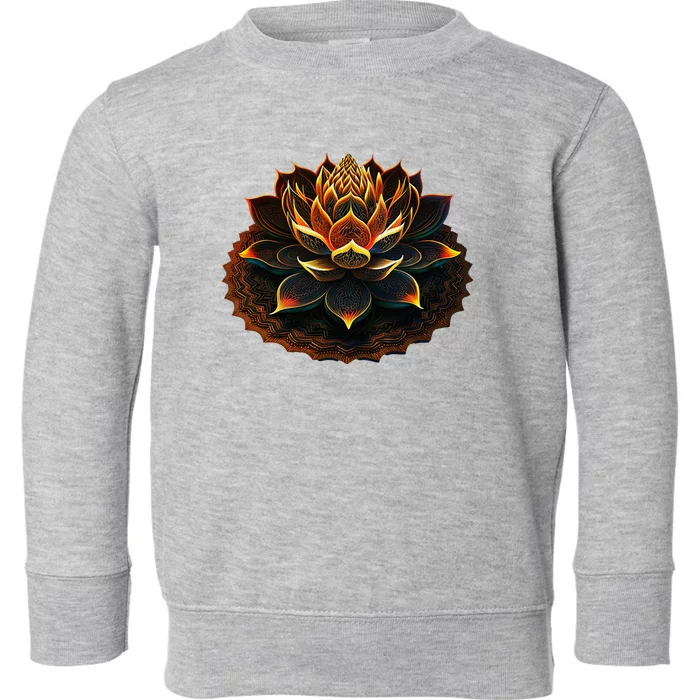 Lotus Flower Yoga Zen Bohemian Namaste Meditation Toddler Sweatshirt