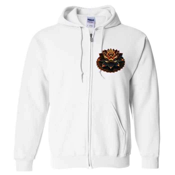 Lotus Flower Yoga Zen Bohemian Namaste Meditation Full Zip Hoodie