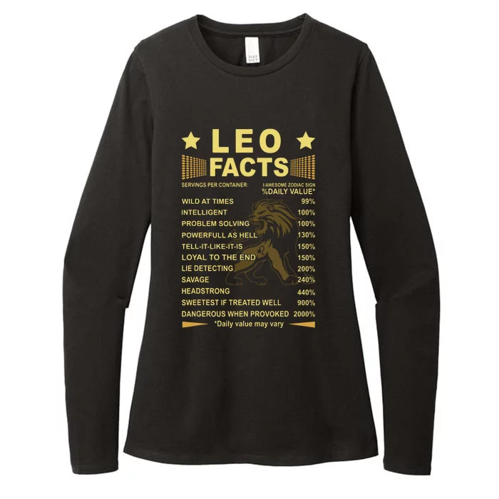 Leo Facts Zodiac Funny Leo Birthday Gift Tee Womens CVC Long Sleeve Shirt