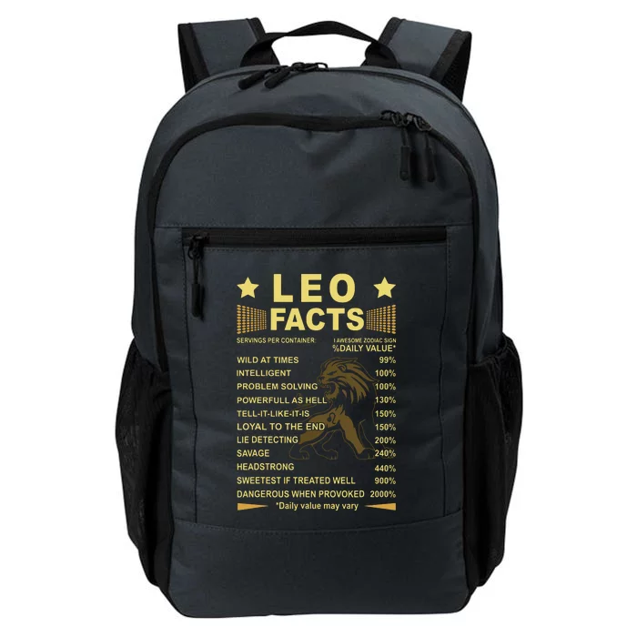 Leo Facts Zodiac Funny Leo Birthday Gift Tee Daily Commute Backpack