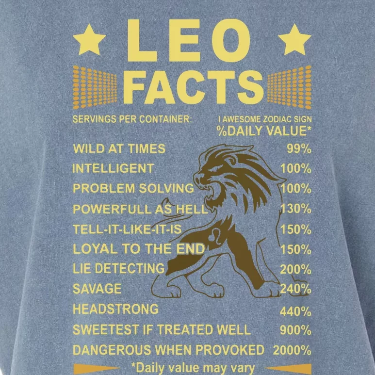 Leo Facts Zodiac Funny Leo Birthday Gift Tee Garment-Dyed Women's Muscle Tee