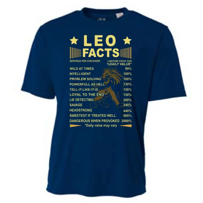 Leo Facts Zodiac Funny Leo Birthday Gift Tee Cooling Performance Crew T-Shirt