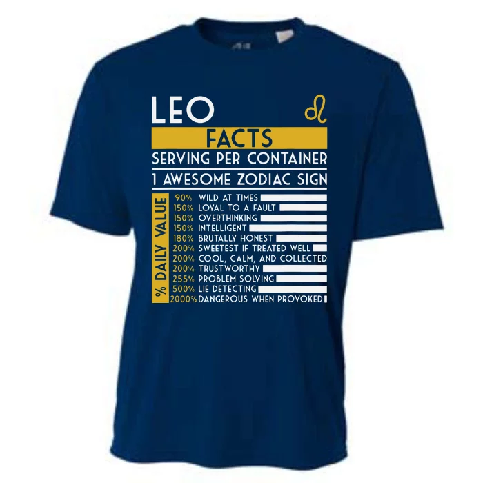 Leo Facts Zodiac Horoscope Funny Astrology Star Sign Cooling Performance Crew T-Shirt