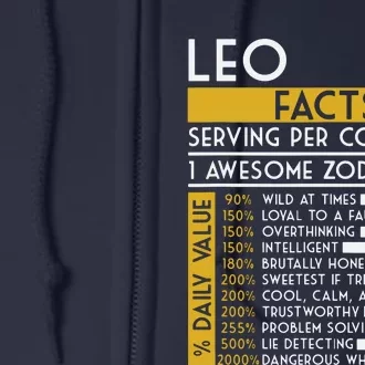 Leo Facts Zodiac Horoscope Funny Astrology Star Sign Full Zip Hoodie