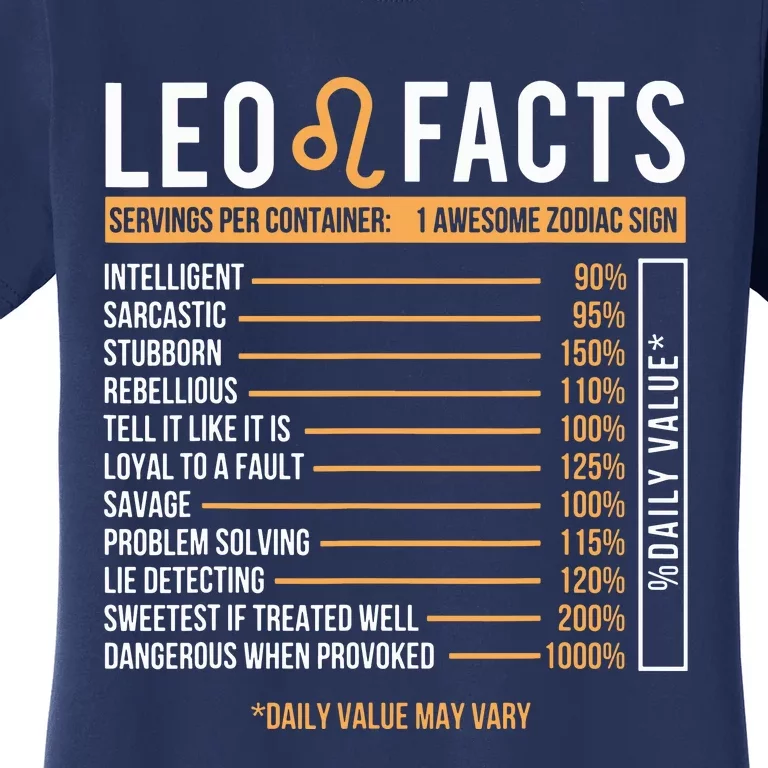 Leo Facts Zodiac Sign Astrology Birthday Horoscope Women's T-Shirt