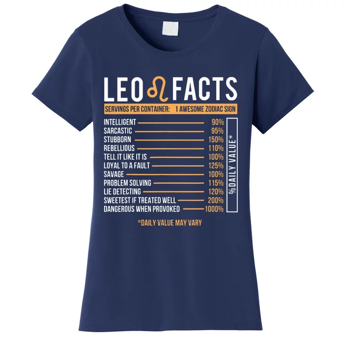 Leo Facts Zodiac Sign Astrology Birthday Horoscope Women's T-Shirt