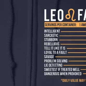 Leo Facts Zodiac Sign Astrology Birthday Horoscope Full Zip Hoodie