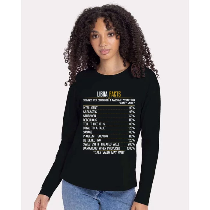 Libra Facts Zodiac Birthday Funny Libra Facts Horoscope Gift Womens Cotton Relaxed Long Sleeve T-Shirt