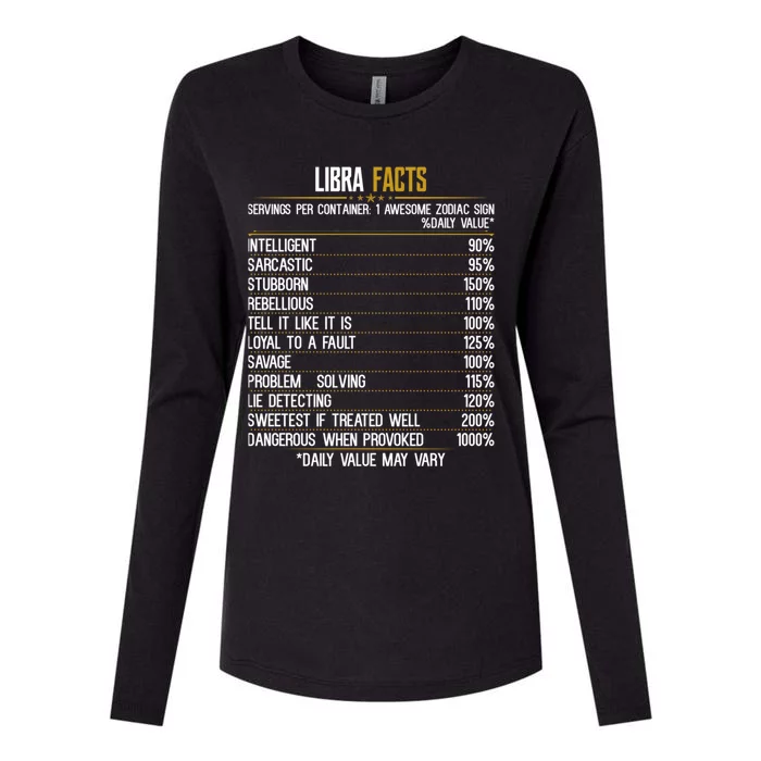 Libra Facts Zodiac Birthday Funny Libra Facts Horoscope Gift Womens Cotton Relaxed Long Sleeve T-Shirt