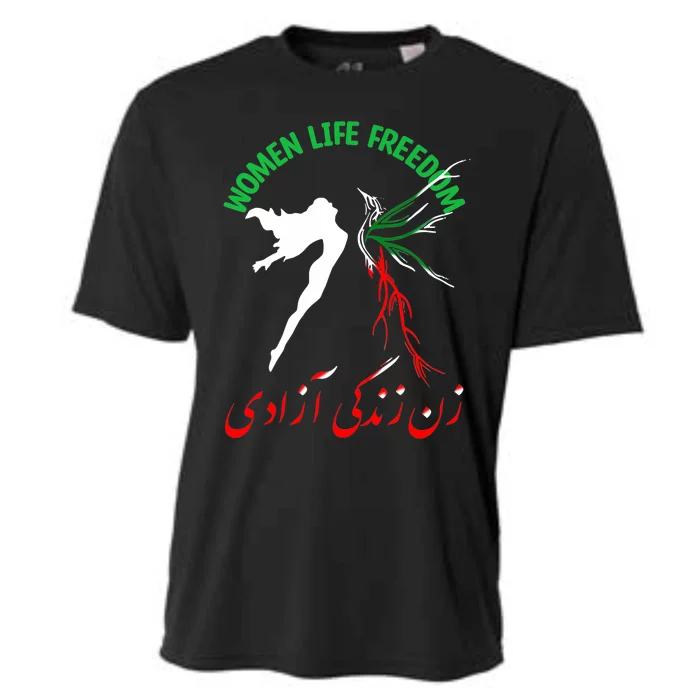 Life Freedom Zan Zendegi Azadi Iran Free Iranian Cooling Performance Crew T-Shirt