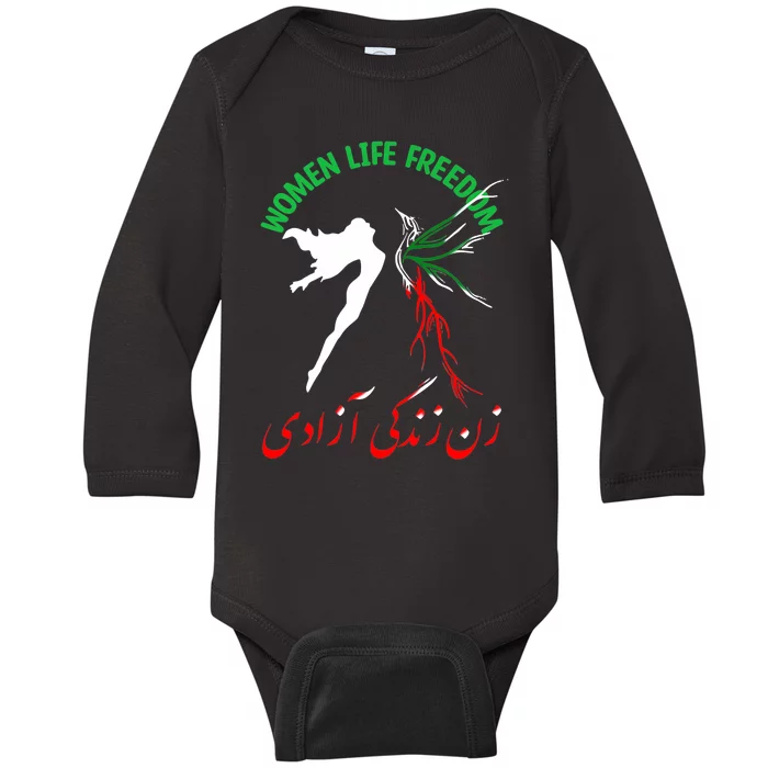 Life Freedom Zan Zendegi Azadi Iran Free Iranian Baby Long Sleeve Bodysuit