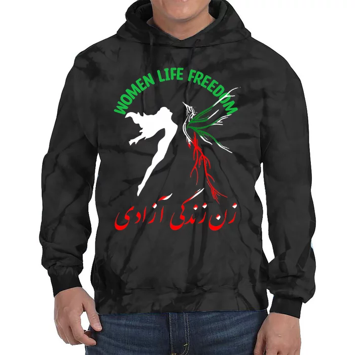 Life Freedom Zan Zendegi Azadi Iran Free Iranian Tie Dye Hoodie