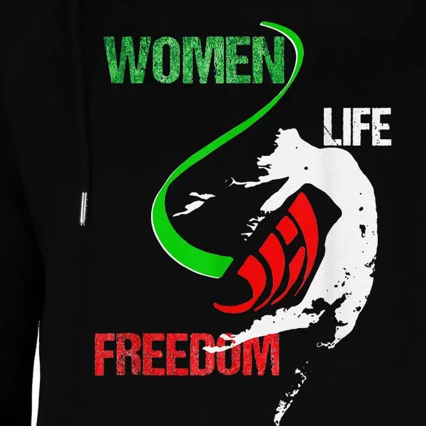 Life Freedom Zan Zendegi Azadi Iran Freedom Womens Funnel Neck Pullover Hood