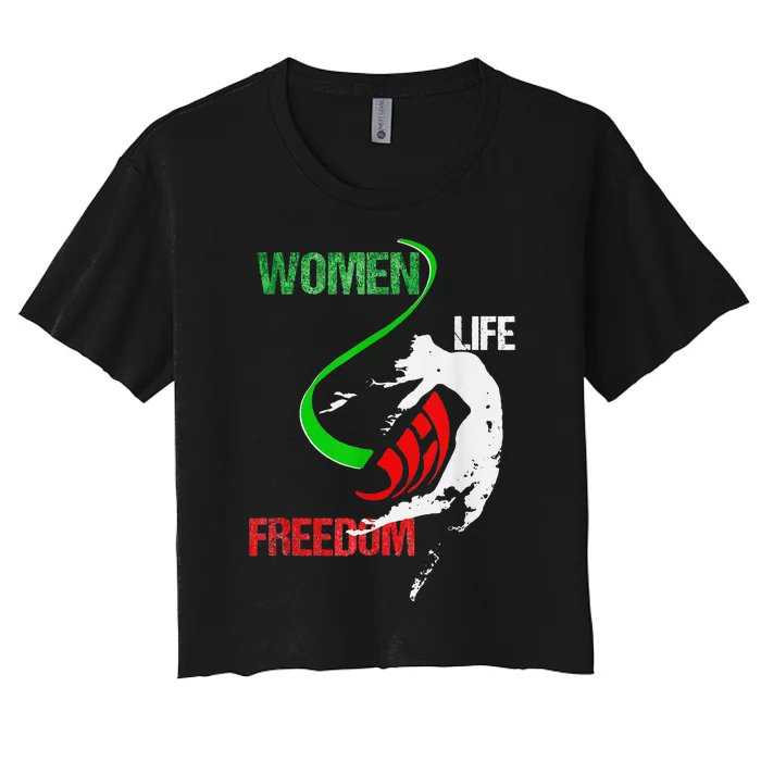 Life Freedom Zan Zendegi Azadi Iran Freedom Women's Crop Top Tee